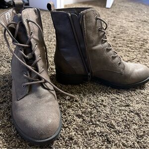 Sun + Stone Taupe Lace-Up Combat Boots